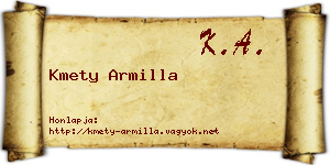 Kmety Armilla névjegykártya